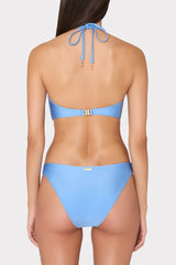 Rose Floral Applique Halter Bikini Top Mineral Blue | Milly Women