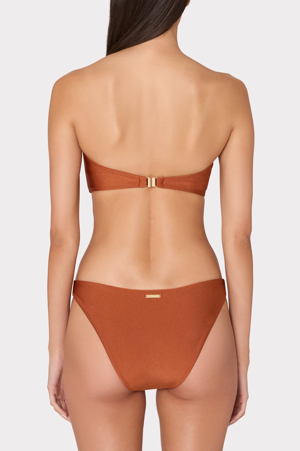 Soleil Gloss Twist Bandeau Top Copper | Milly Women