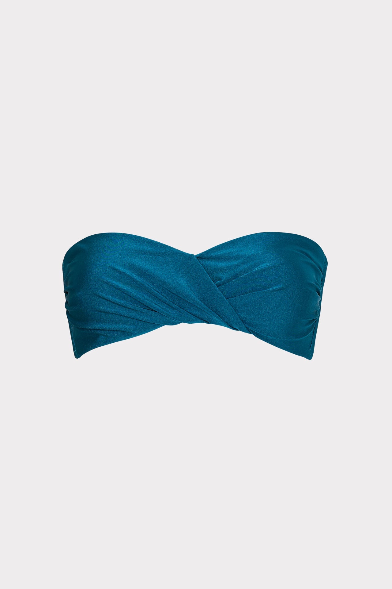 Soleil Gloss Twist Bandeau Top Dark Teal | Milly Women