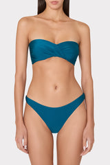Margot Gloss Bikini Bottom Dark Teal | Milly Women