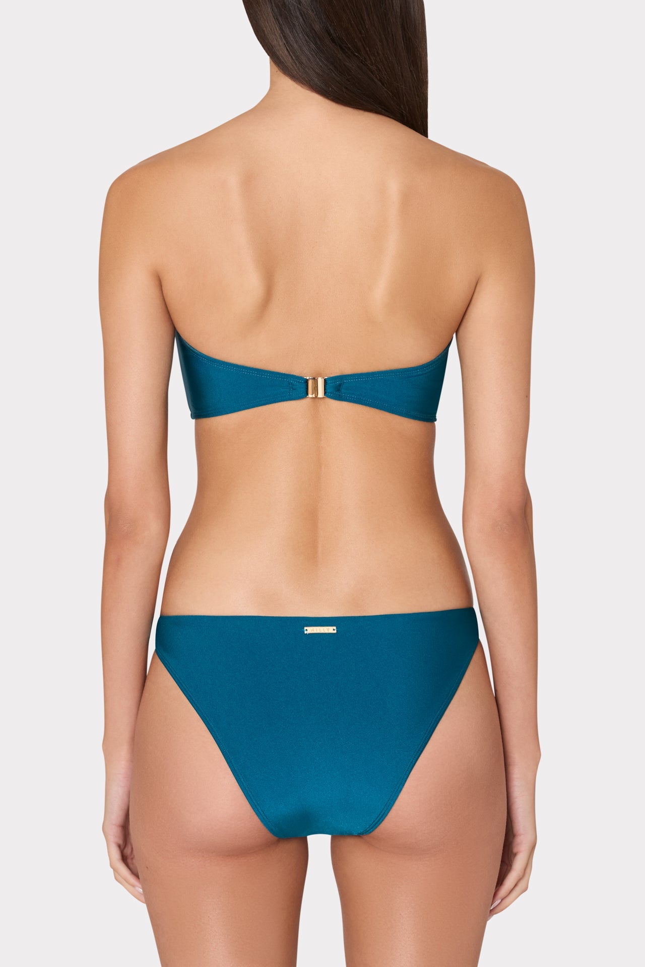 Margot Gloss Bikini Bottom Dark Teal | Milly Women