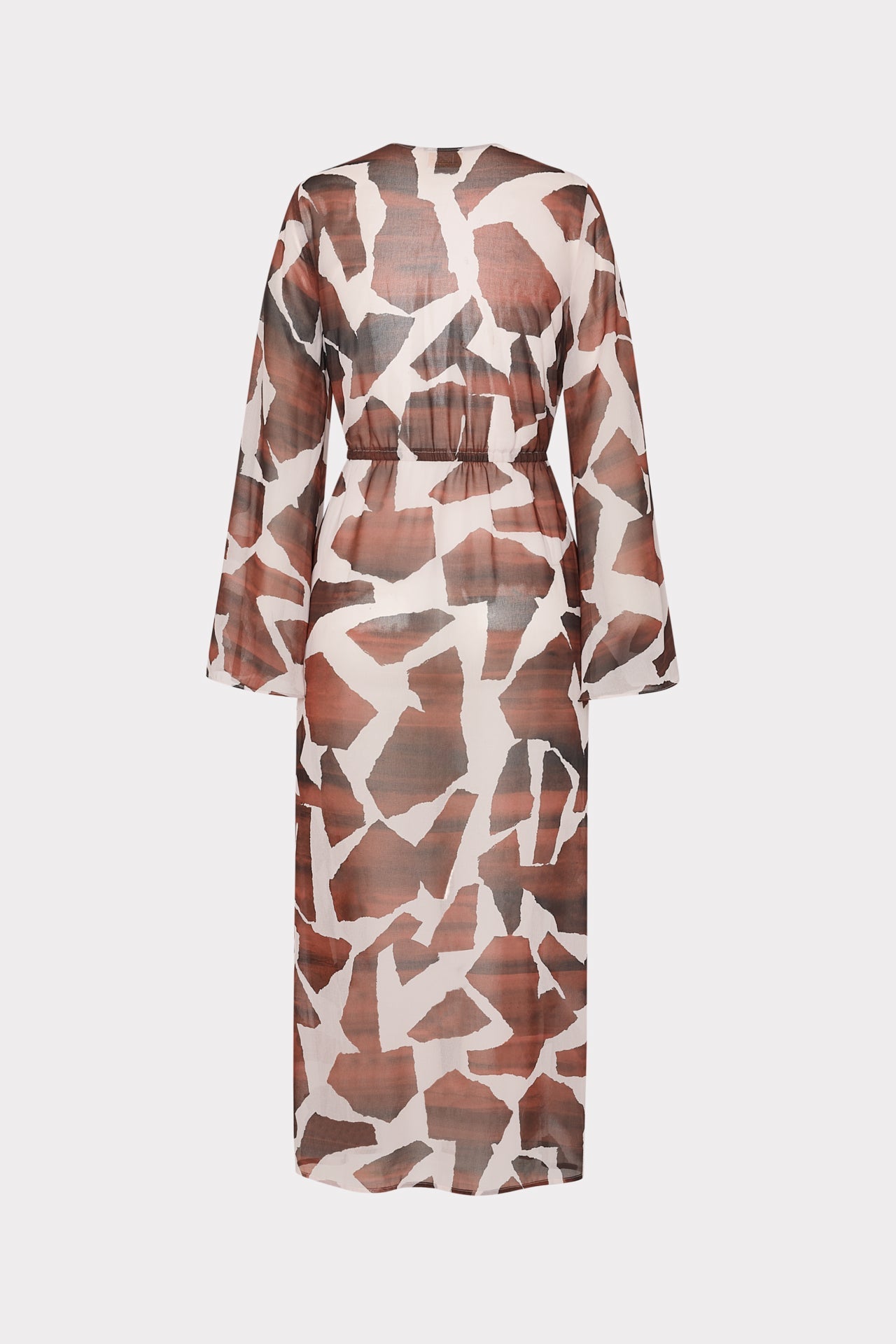 Vince Ocean Puzzle Chiffon Cover-Up Dress Brown Multi | Milly Women