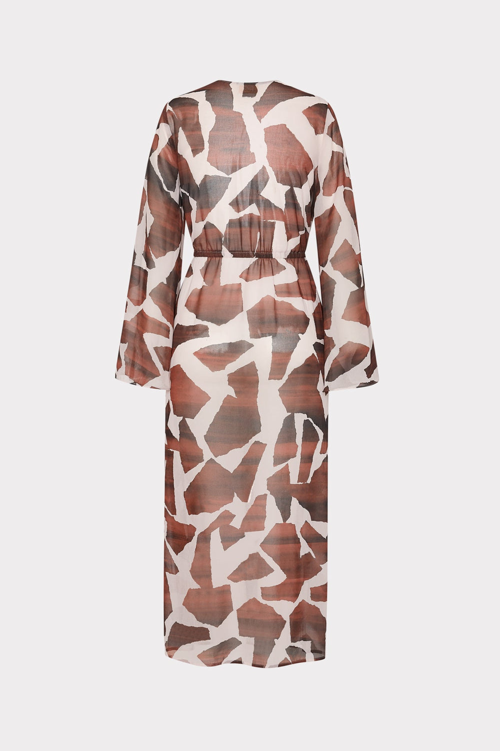 Vince Ocean Puzzle Chiffon Cover-Up Dress Brown Multi | Milly Women
