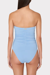Textured Ruched One Piece Light Blue | Milly Women