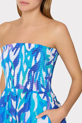 Olen Under The Sea Strapless Maxi Dress Blue Multi | Milly Women