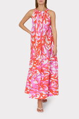 Under The Sea Halter Maxi Cover-Up Dress Pink Multi | Milly Women