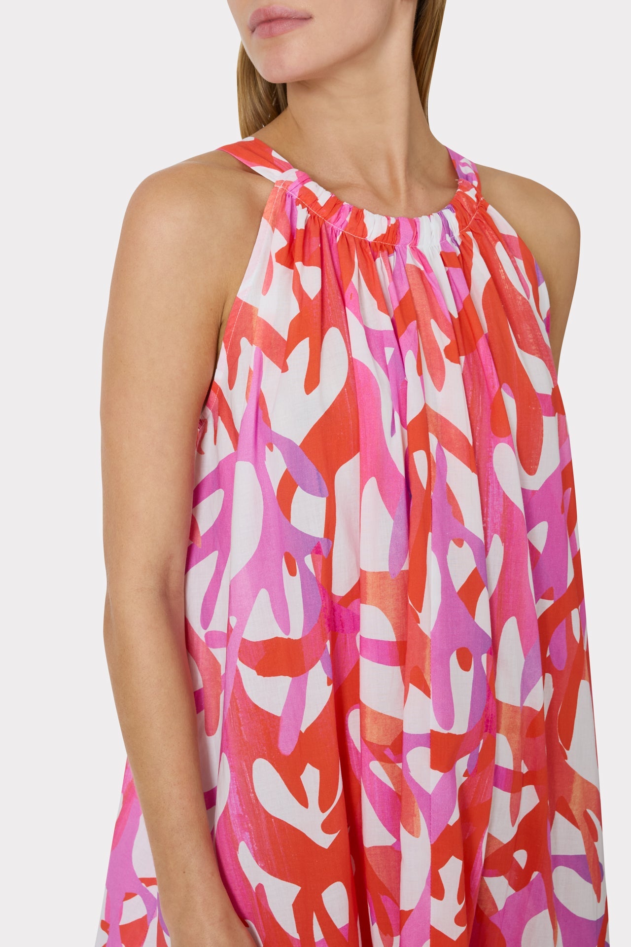Under The Sea Halter Maxi Cover-Up Dress Pink Multi | Milly Women