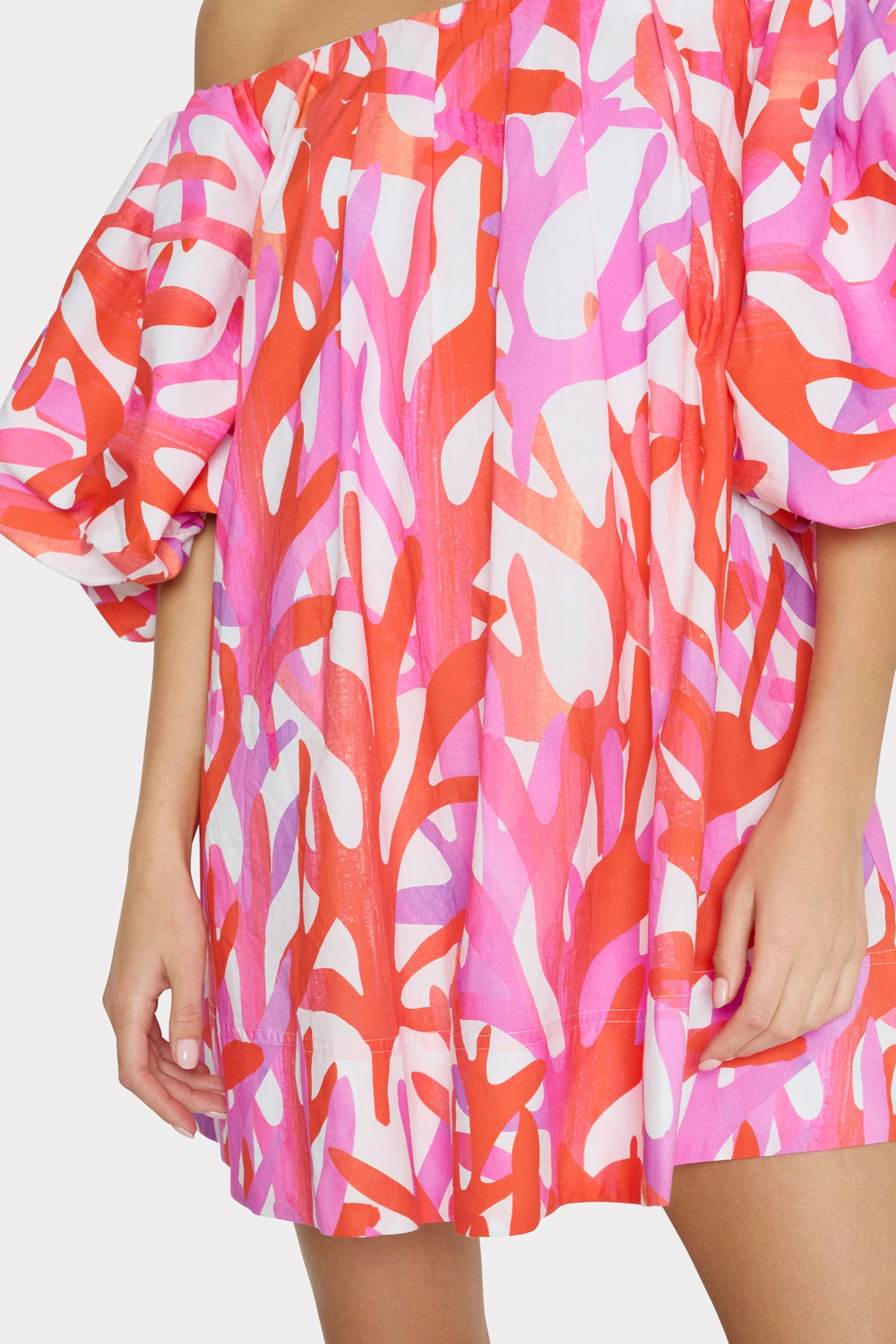 Jamie Under The Sea Off The Shoulder Mini Dress Pink Multi | Milly Women
