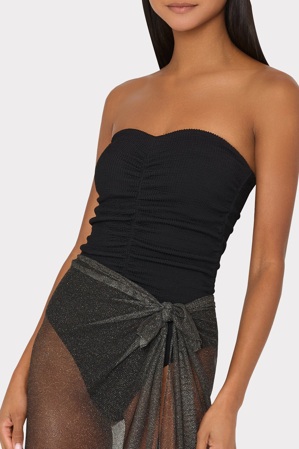 Metallic Mesh Sarong Black | Milly Women