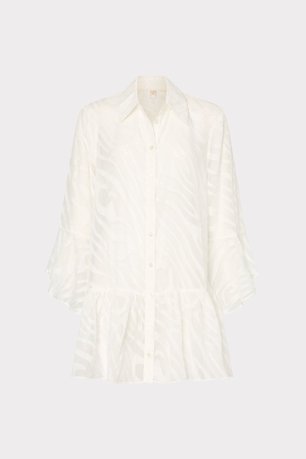 Vierra Zebra Burnout Cover-Up Dress White | Milly Women