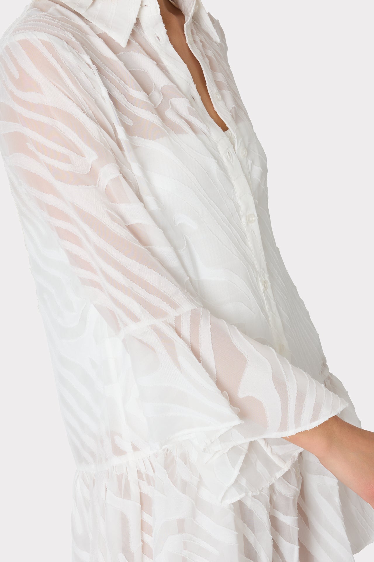 Vierra Zebra Burnout Cover-Up Dress White | Milly Women