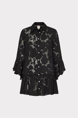 Vierra Black Rose Burnout Cover-Up Dress Black | Milly Women
