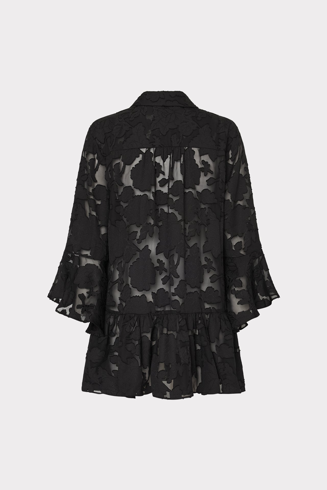 Vierra Black Rose Burnout Cover-Up Dress Black | Milly Women