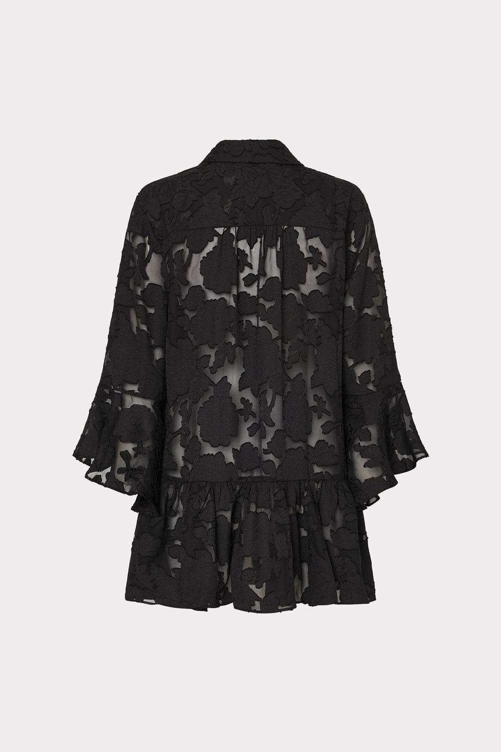 Vierra Black Rose Burnout Cover-Up Dress Black | Milly Women