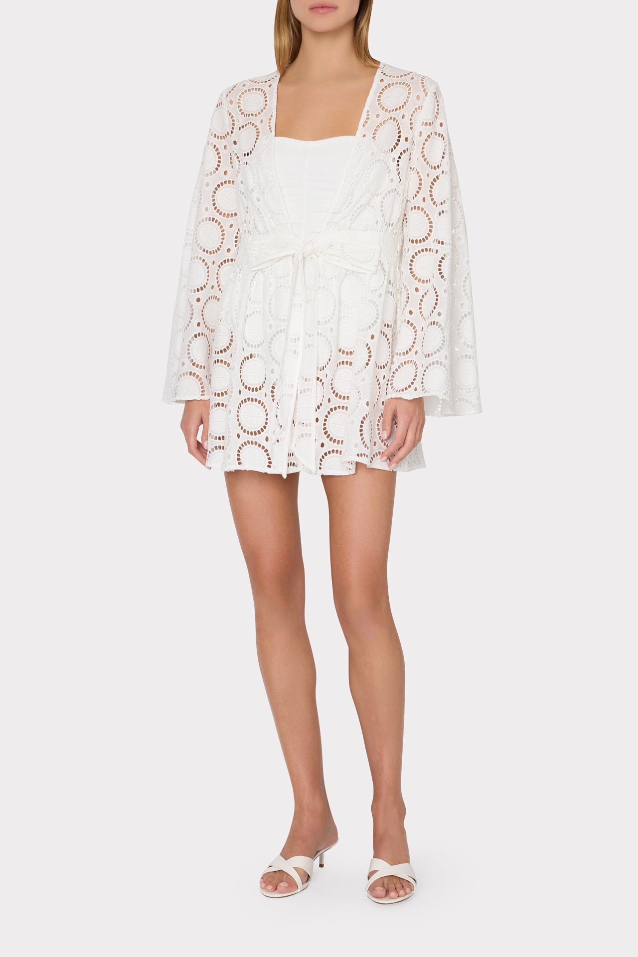 Jessie Geo Eyelet Cover-Up White | Milly Women
