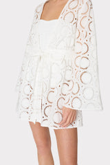 Jessie Geo Eyelet Cover-Up White | Milly Women