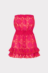 Verity Two Tone Geo Eyelet Cover-Up Dress Pink/Coral | Milly Women