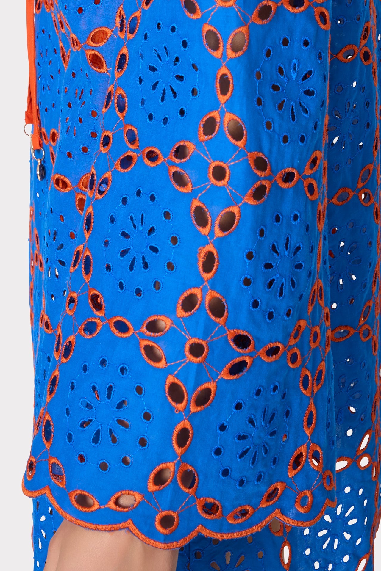 Viara Two Tone Geo Eyelet Cover-Up Dress Cobalt/Coral | Milly Women