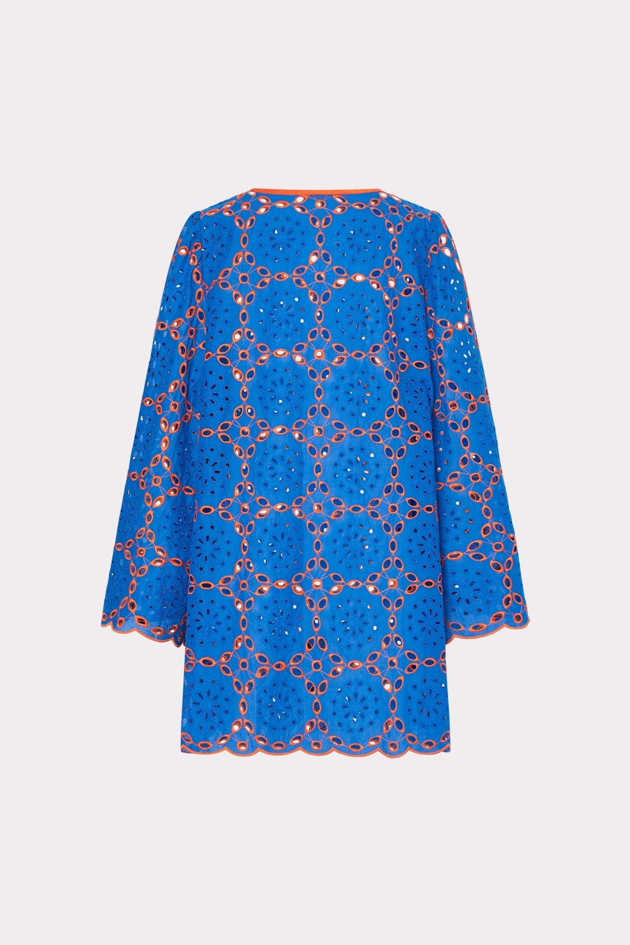 Viara Two Tone Geo Eyelet Cover-Up Dress Cobalt/Coral | Milly Women