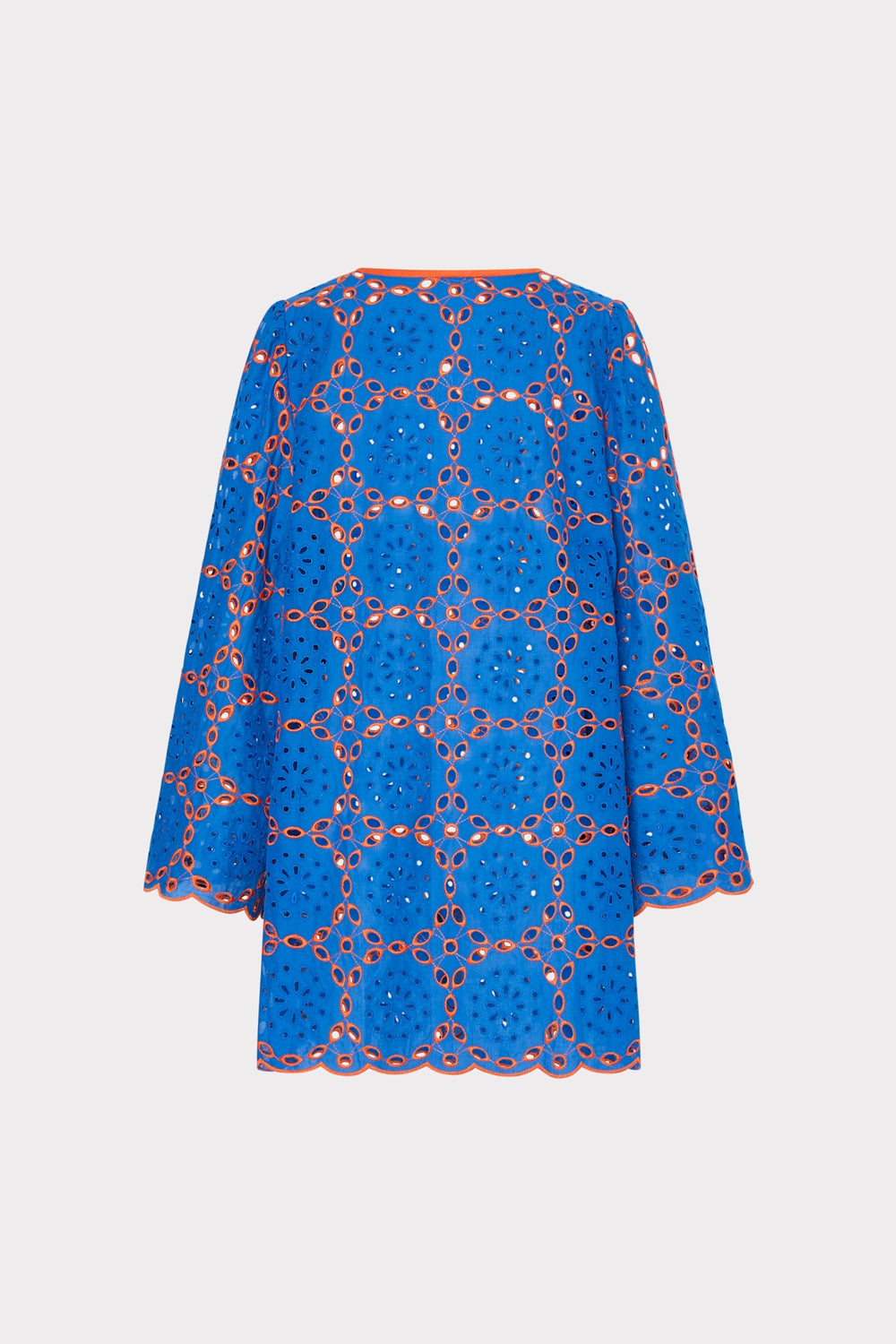 Viara Two Tone Geo Eyelet Cover-Up Dress Cobalt/Coral | Milly Women