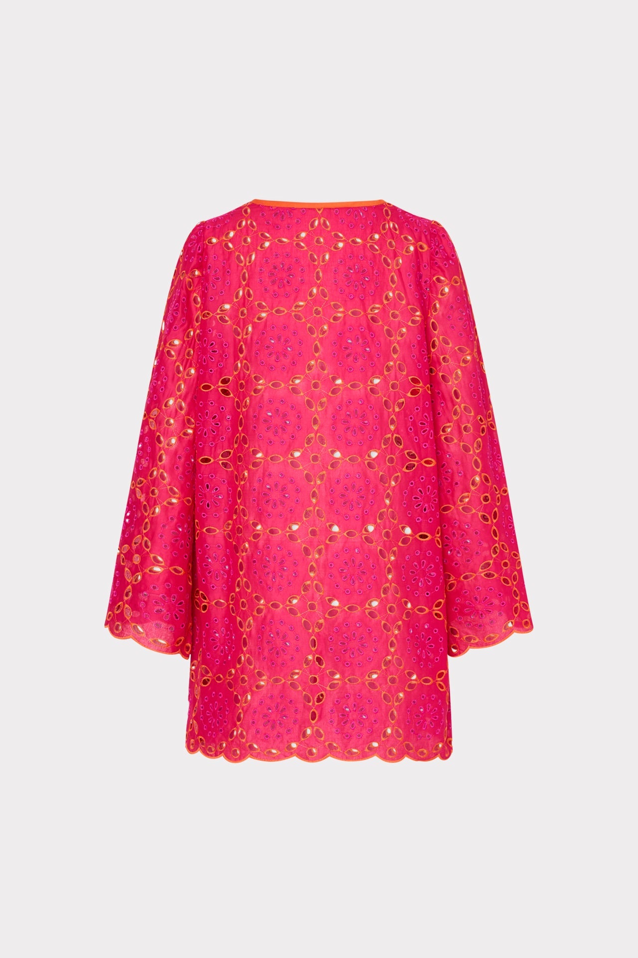 Viara Two Tone Geo Eyelet Cover-Up Dress Pink/Coral | Milly Women