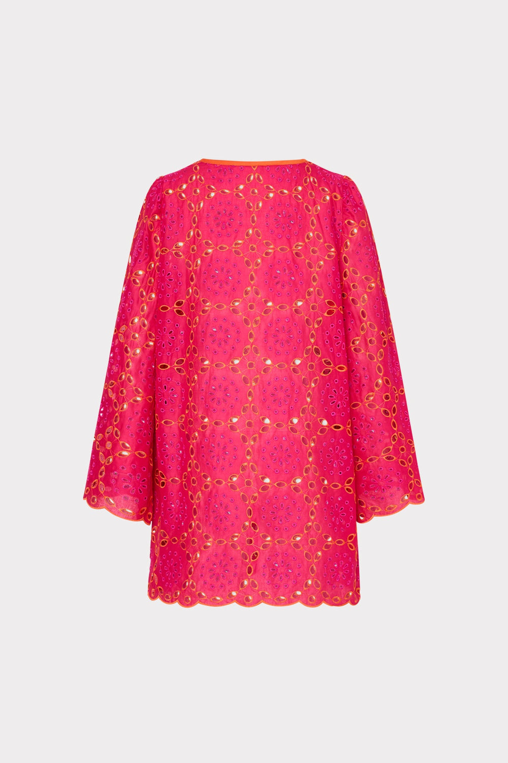 Viara Two Tone Geo Eyelet Cover-Up Dress Pink/Coral | Milly Women