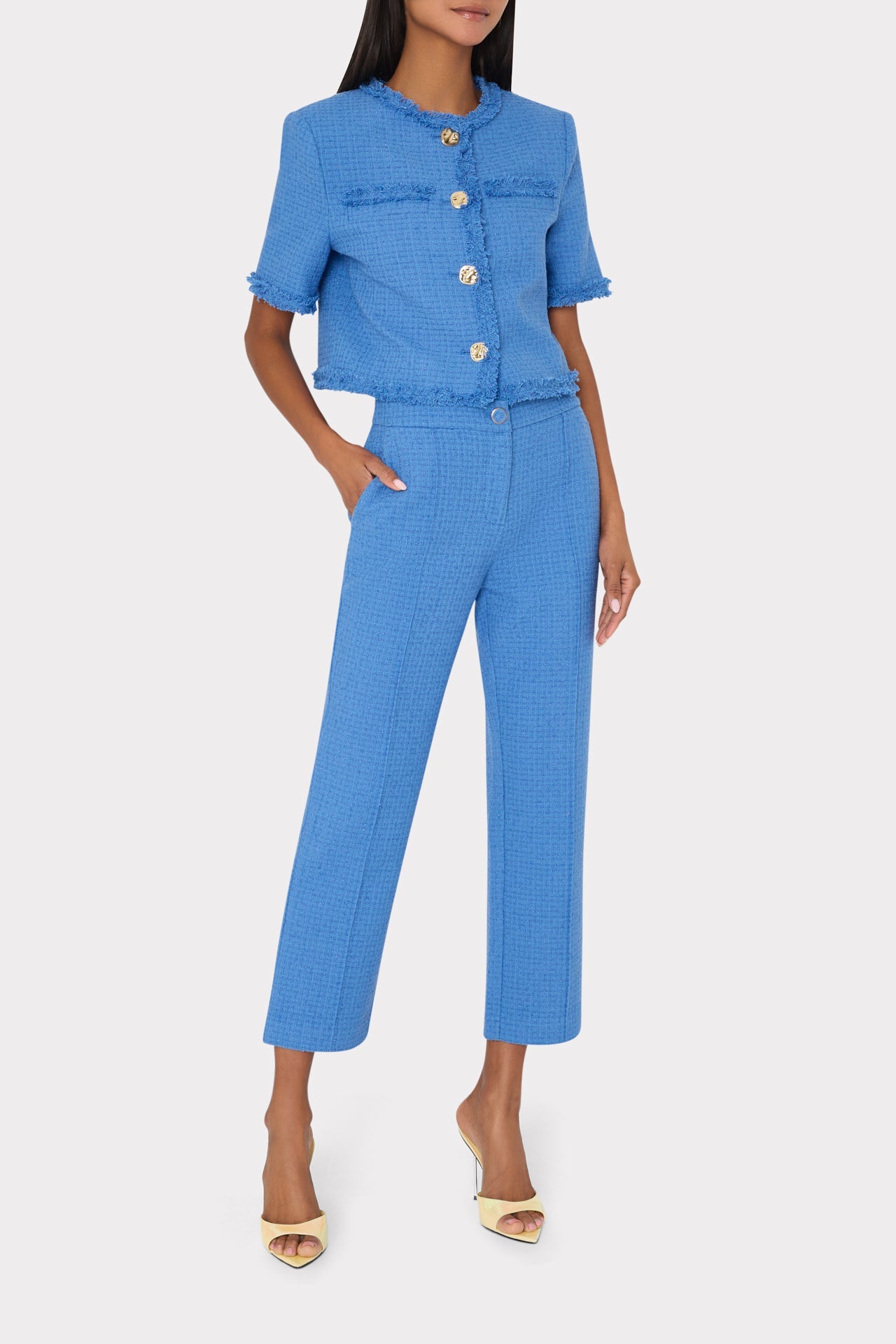 Betsy Boucle Pant Blue | Milly Women