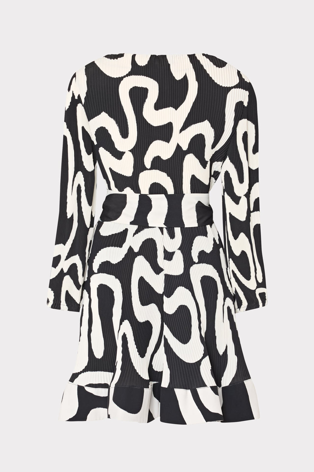 Liv Ink Swirl Pleated Dress Black/White | Milly Women