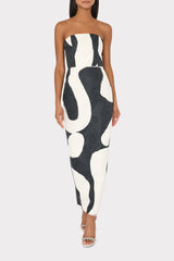 Orion Ink Swirl Dress Black/White | Milly Women