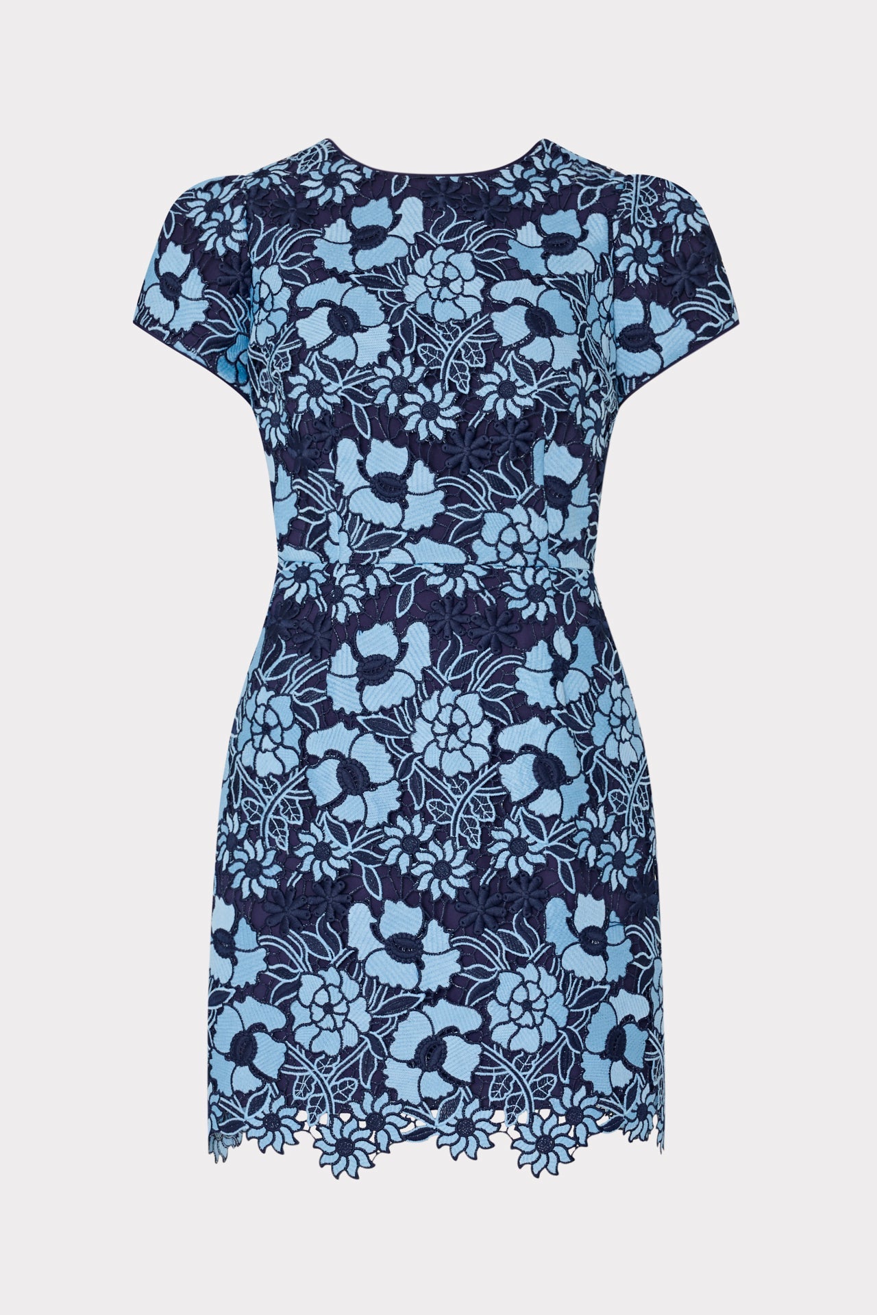 Kyla Two Tone Floral Lace Mini Dress Blue/Navy | Milly Women