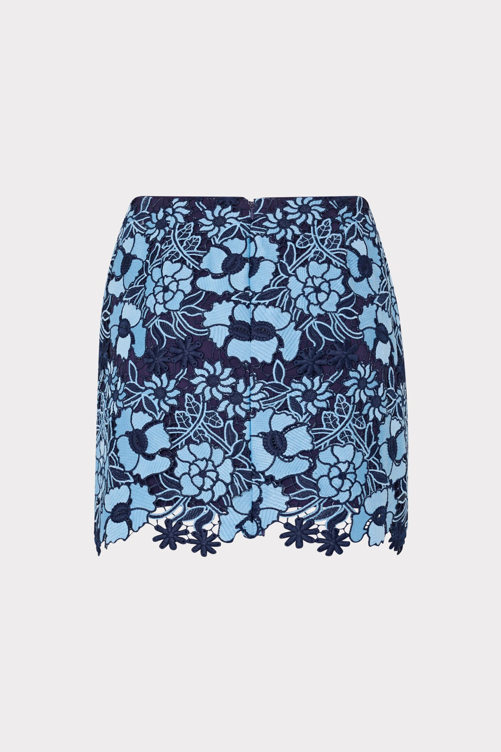 Two Tone Floral Lace Mini Skirt Blue/Navy | Milly Women