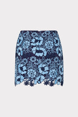 Two Tone Floral Lace Mini Skirt Blue/Navy | Milly Women