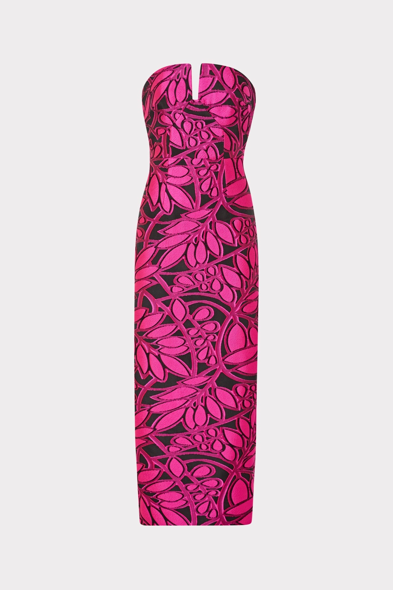 Judith Pink Palm Jacquard Dress Pink/Black | Milly Women