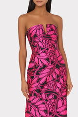 Judith Pink Palm Jacquard Dress Pink/Black | Milly Women