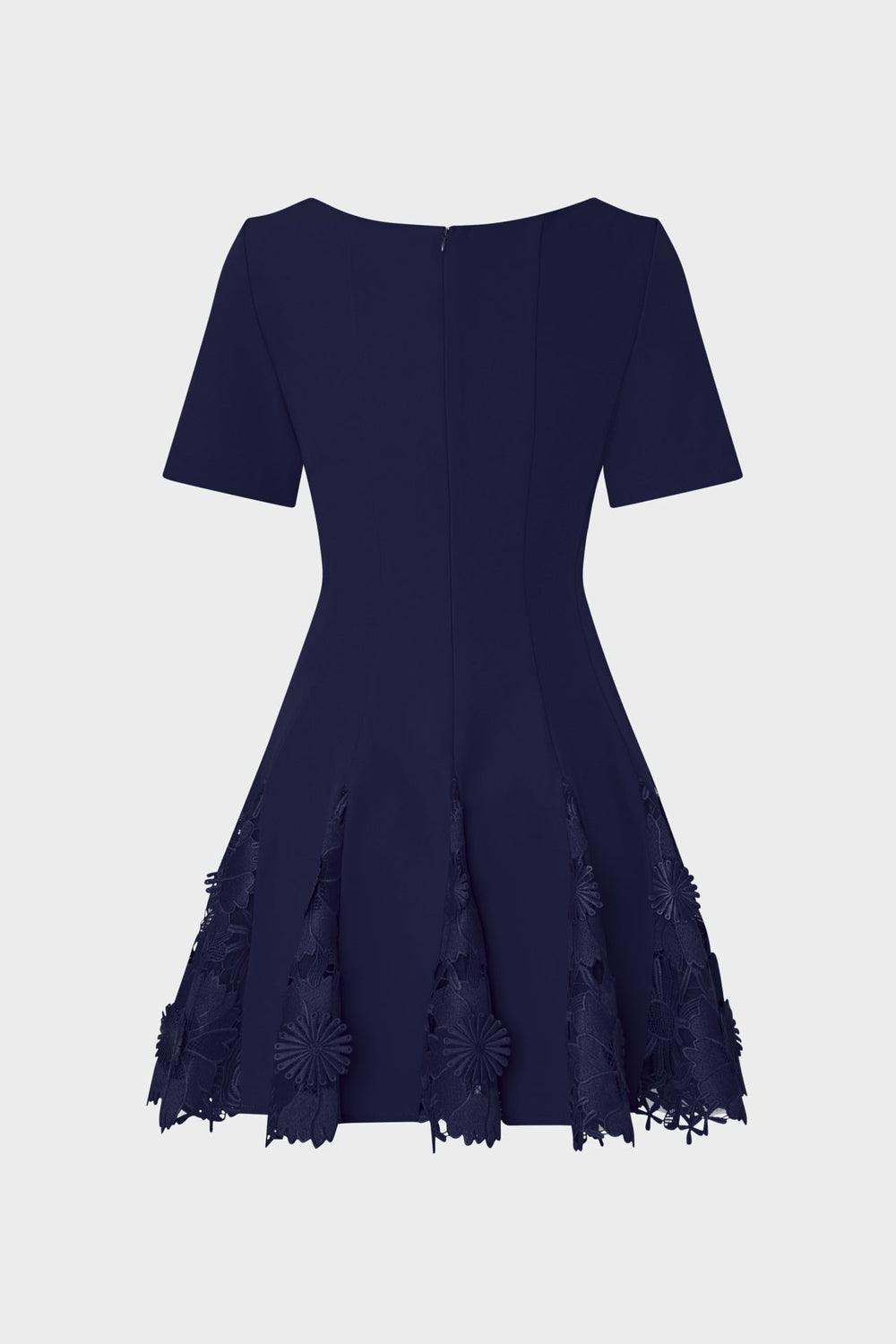 Joy Lace Combo Mini Godet Dress Navy | Milly Women