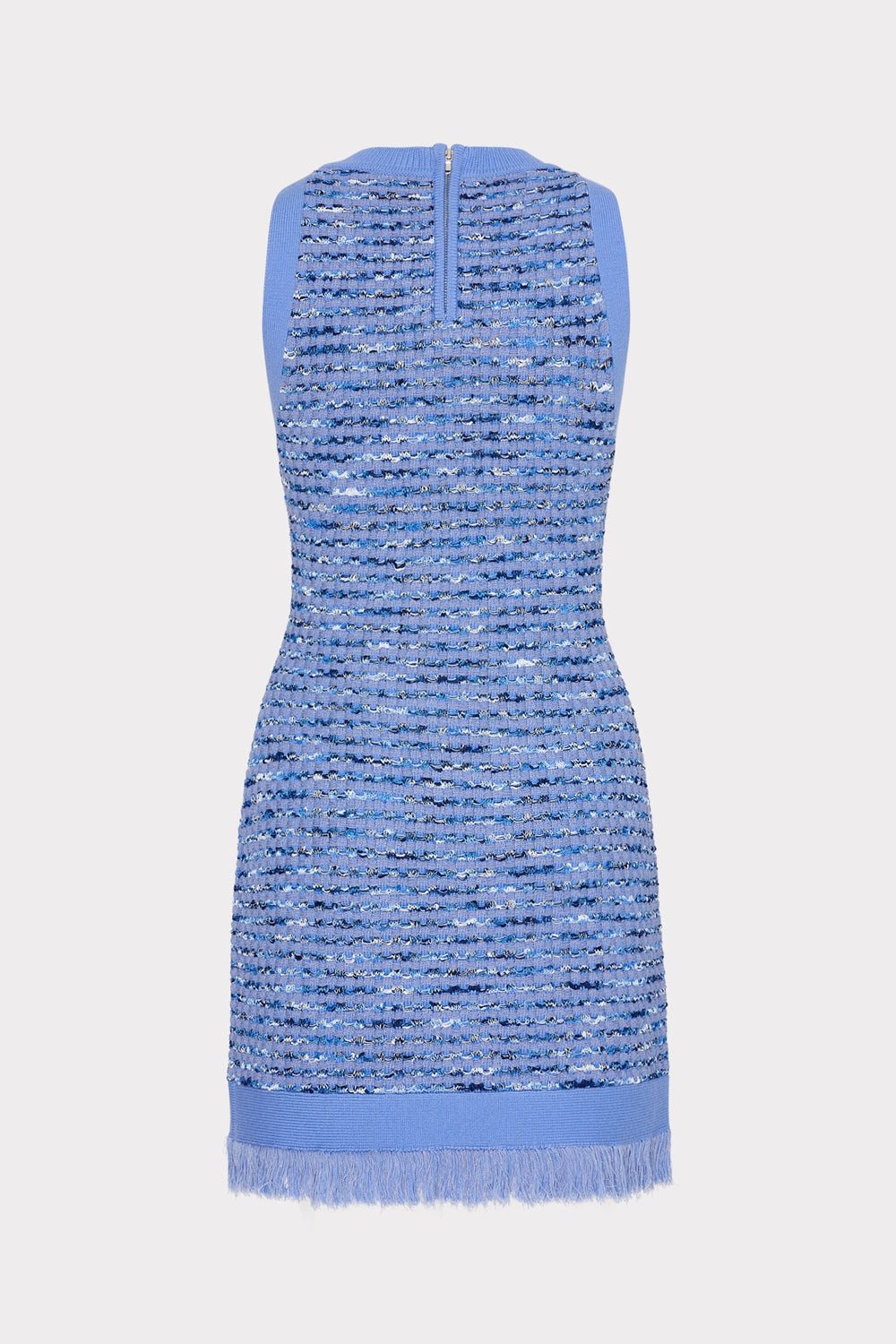 Textured Fringe Knit Mini Dress Blue | Milly Women