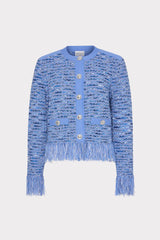 Fringe Trim Cardigan Blue | Milly Women