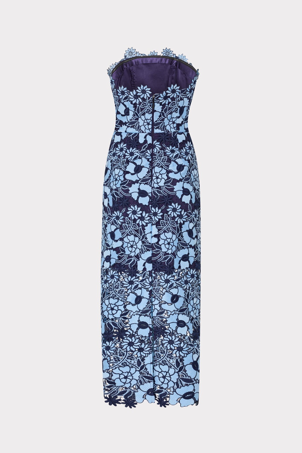 Kait Two Tone Floral Lace Midi Dress Blue/Navy | Milly Women