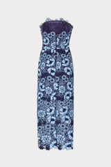 Kait Two Tone Floral Lace Midi Dress Blue/Navy | Milly Women