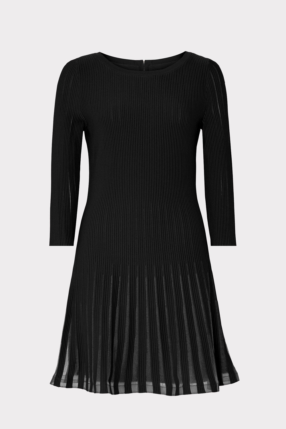 Tabitha Sheer Godet Mini Dress Black | Milly Women