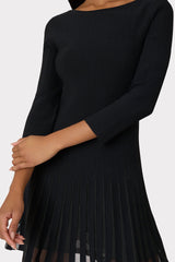 Tabitha Sheer Godet Mini Dress Black | Milly Women
