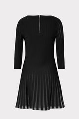 Tabitha Sheer Godet Mini Dress Black | Milly Women