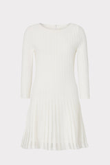 Tabitha Sheer Godet Mini Dress Ecru | Milly Women