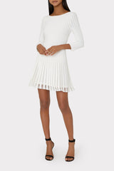 Tabitha Sheer Godet Mini Dress Ecru | Milly Women
