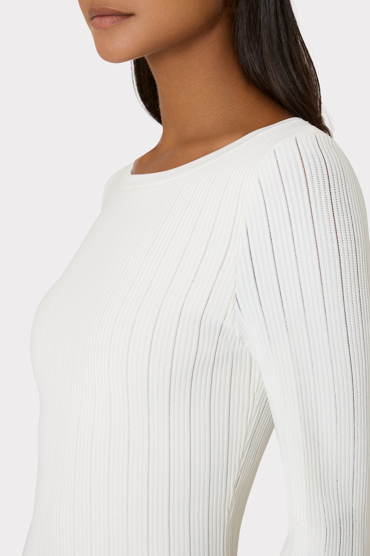 Tabitha Sheer Godet Mini Dress Ecru | Milly Women