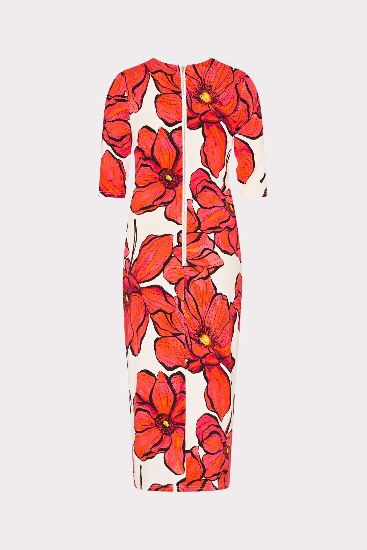 Windflower Jersey Midi Dress Coral Multi | Milly Women