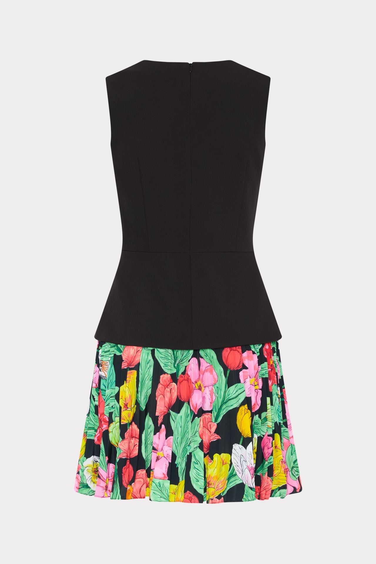 Haddy Tulip Rosette Pleated Mini Dress Black Multi | Milly Women