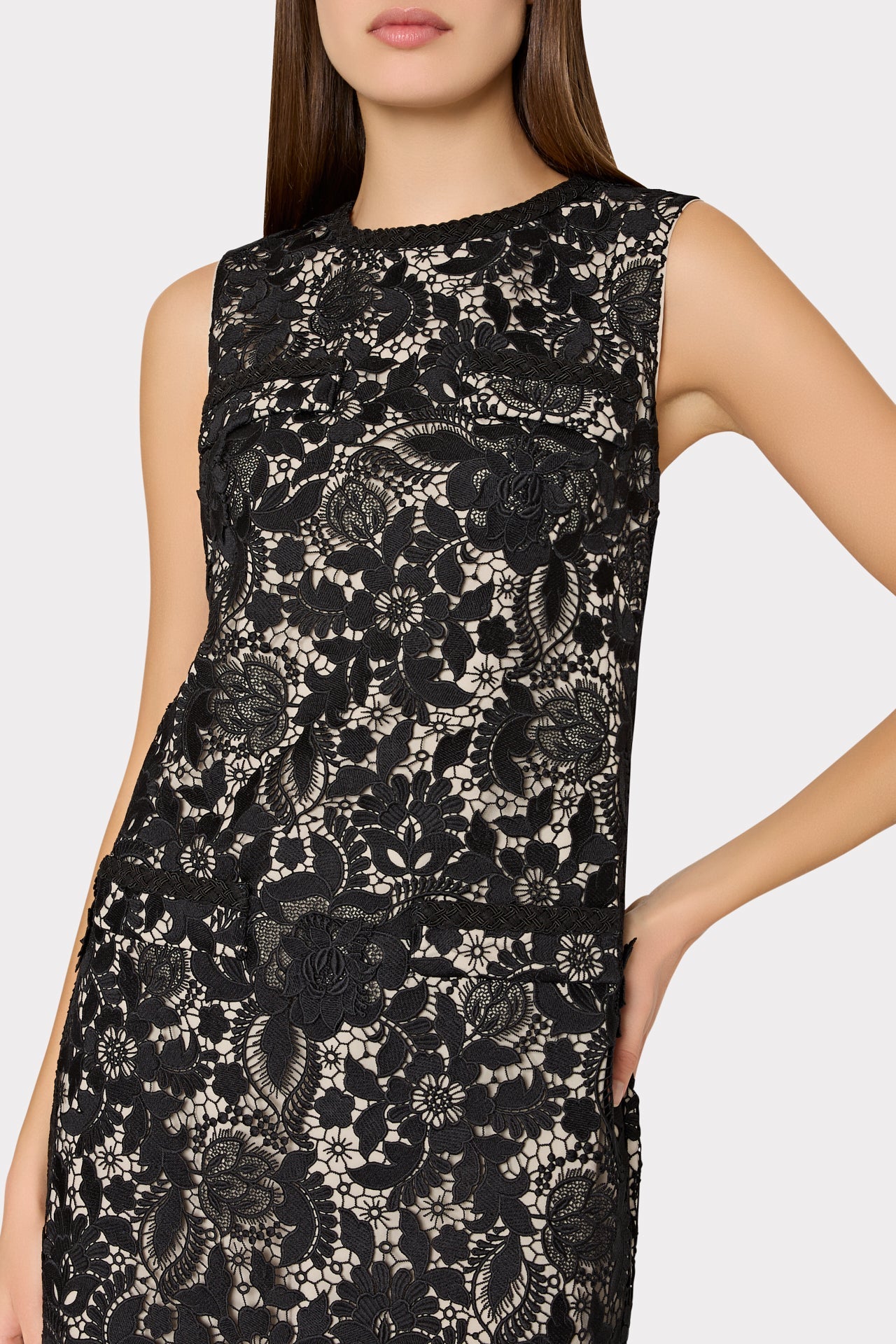 3D Garden Lace Sleeveless Mini Dress Black | Milly Women