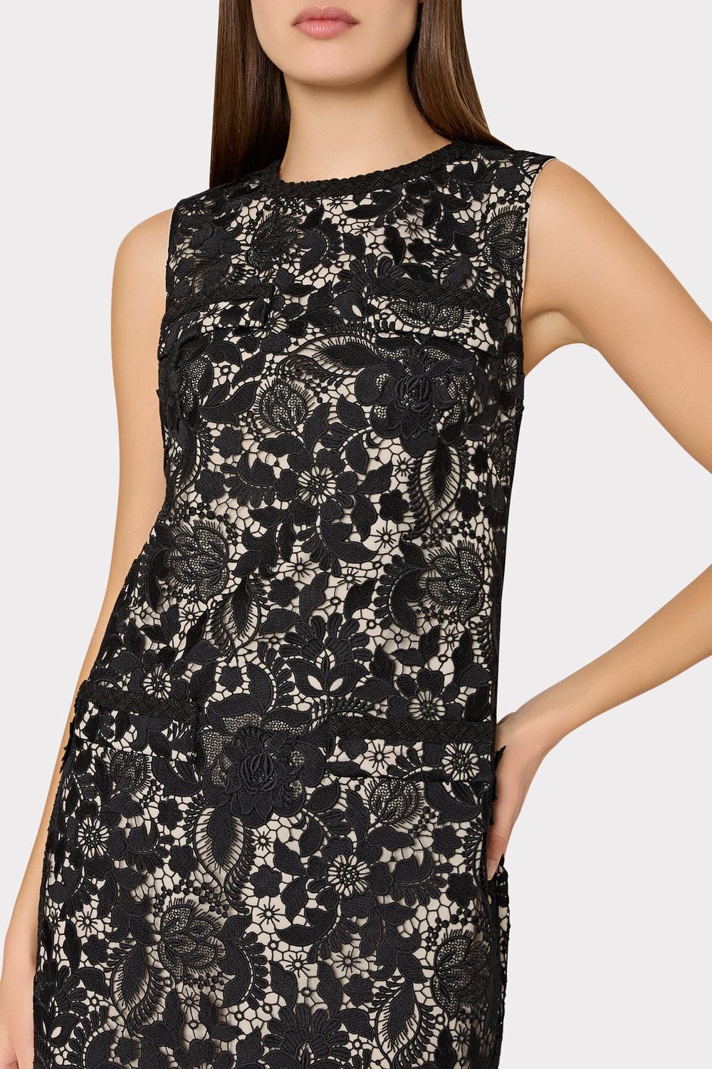 3D Garden Lace Sleeveless Mini Dress Black | Milly Women