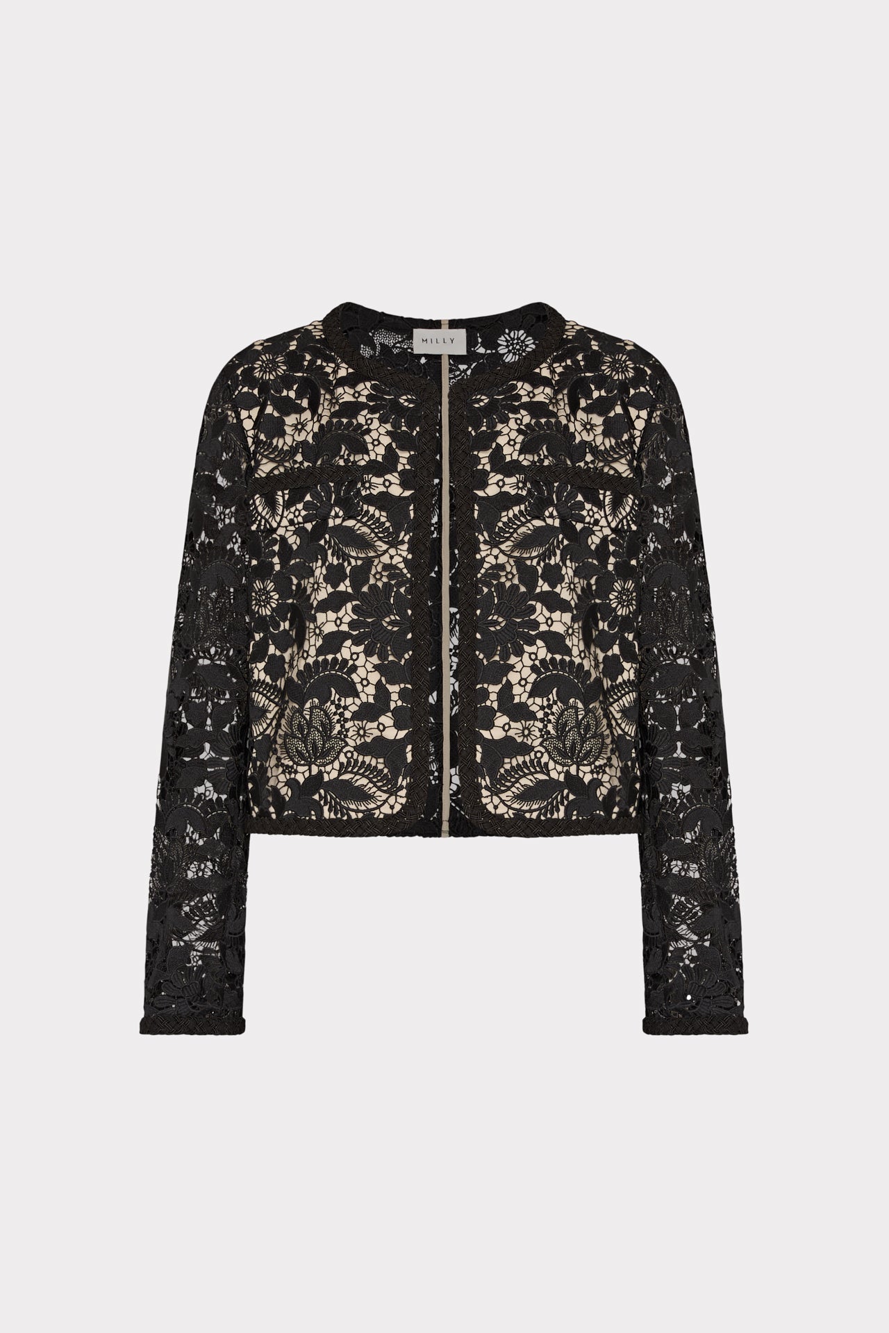 3D Garden Lace Jacket Black | Milly Women